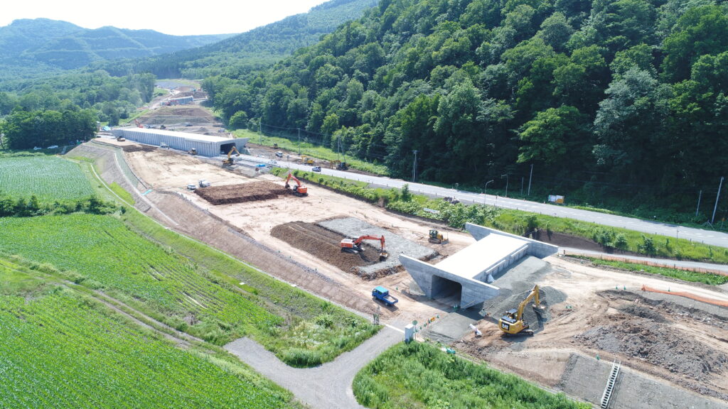 旭川紋別自動車道 遠軽町 野上西改良工事